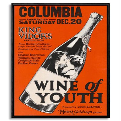 artprints1stop Floating Frame Canvas Print Wall Art - Wine of Youth Movie Poster - 16x24 inches