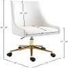 Meridian Furniture 163Cream Karina Collection Modern | Contemporary Velvet Upholstered Swivel and Adjustable Office Chair with Durable Rich Gold Base, Cream, 23" W x 26" D x 36"-39" H view 3