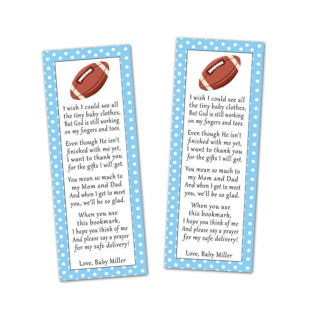 30 bookmarks sports baby shower favors personalized for boys