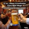 12 Libbey Beer Mugs Set, 12 oz. - Customizable Text, Logo - Groomsmen Glassware - Blue view 4