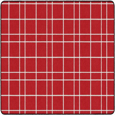Flagship Carpets Check Pattern Area Rug for Childrens Classroom, Kids Playroom, Living Room or Bedroom Carpet and Kitchen Rug, 6' x 8'4", Red