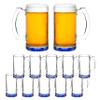 12 Libbey Beer Mugs Set, 12 oz. - Groomsmen Glassware - Blue view 1