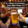 12 Libbey Beer Mugs Set, 12 oz. - Groomsmen Glassware - Blue view 4