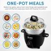 Aroma Housewares Select Stainless Rice Cooker & Warmer with Uncoated Inner Pot, 3-Cup(uncooked)/6-Cup(cooked)/ 1.2Qt, ARC-753SGB, Black view 2