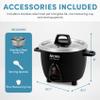 Aroma Housewares Select Stainless Rice Cooker & Warmer with Uncoated Inner Pot, 3-Cup(uncooked)/6-Cup(cooked)/ 1.2Qt, ARC-753SGB, Black view 4