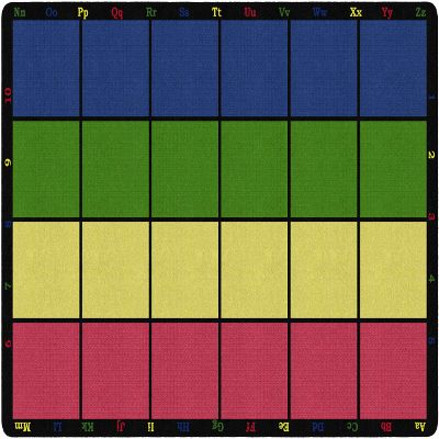 Flagship Carpets Learning Grid Colorful Numbers and Letters Kids Seating Area Rug for Classroom, Play Area Mat, Home Learning or Kids Room Carpet, 7'5" x 12', Seats 24