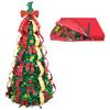 6ft Pop up Christmas Tree - Fully Decorated Pre-Lit Pull Up Tree Includes Storage Bag, Ornaments, Ribbon, Pinecones, Stand, and Warm UL Lights view 1