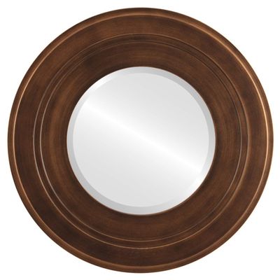 OVALCREST Round Beveled Wall Mirror for Home Decor - Palomar Style - Sunset Gold - 23x23 Outside Dimensions