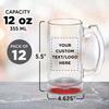 12 Libbey Beer Mugs Set, 12 oz. - Customizable Text, Logo - Groomsmen Glassware - Red view 4