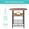 Best Choice Products 3-Piece Wooden Round Table & Chair Set for Kitchen, Dining Room, Compact Space w/Steel Frame, Built-in Wine Rack - Black/Brown view 3