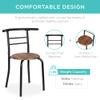 Best Choice Products 3-Piece Wooden Round Table & Chair Set for Kitchen, Dining Room, Compact Space w/Steel Frame, Built-in Wine Rack - Black/Brown view 4