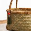 Handwoven Bamboo Storage Basket with Handles,Flower Basket,Fruite Basket,Shopping Basket,for Decoration,Groceries,Picnic and Toy Storage view 3