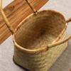 Handwoven Bamboo Storage Basket with Handles,Flower Basket,Fruite Basket,Shopping Basket,for Decoration,Groceries,Picnic and Toy Storage view 4