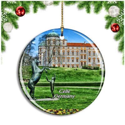 Weekino Celle Herzogschloss Castle Germany Christmas Ornament Xmas Tree Decoration Hanging Pendant Travel Souvenir Collection Double Sided Porcelain 2.85 Inch