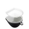 Akebono Sangyo MZ-3531 Colander Bowl Set with Lid, Small, Made in Japan, Scoops and Moves Food Without Spilling Out Even When Exposed to Running Water, Scale Included, Hanging Hook, Stacking, Space-Saving, Microwave Safe, Chilitori Colander Bowl, Whi view 1