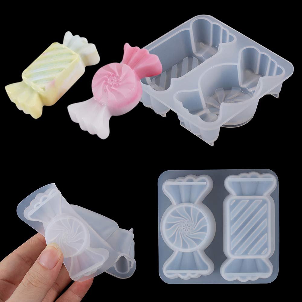 BeeSpring Candy Shaped Silicone Molds Candy Resin Casting Trinkets Used for DIY Jewelry Pendants Keychains, Making Candy Chocolate Cake Decorations