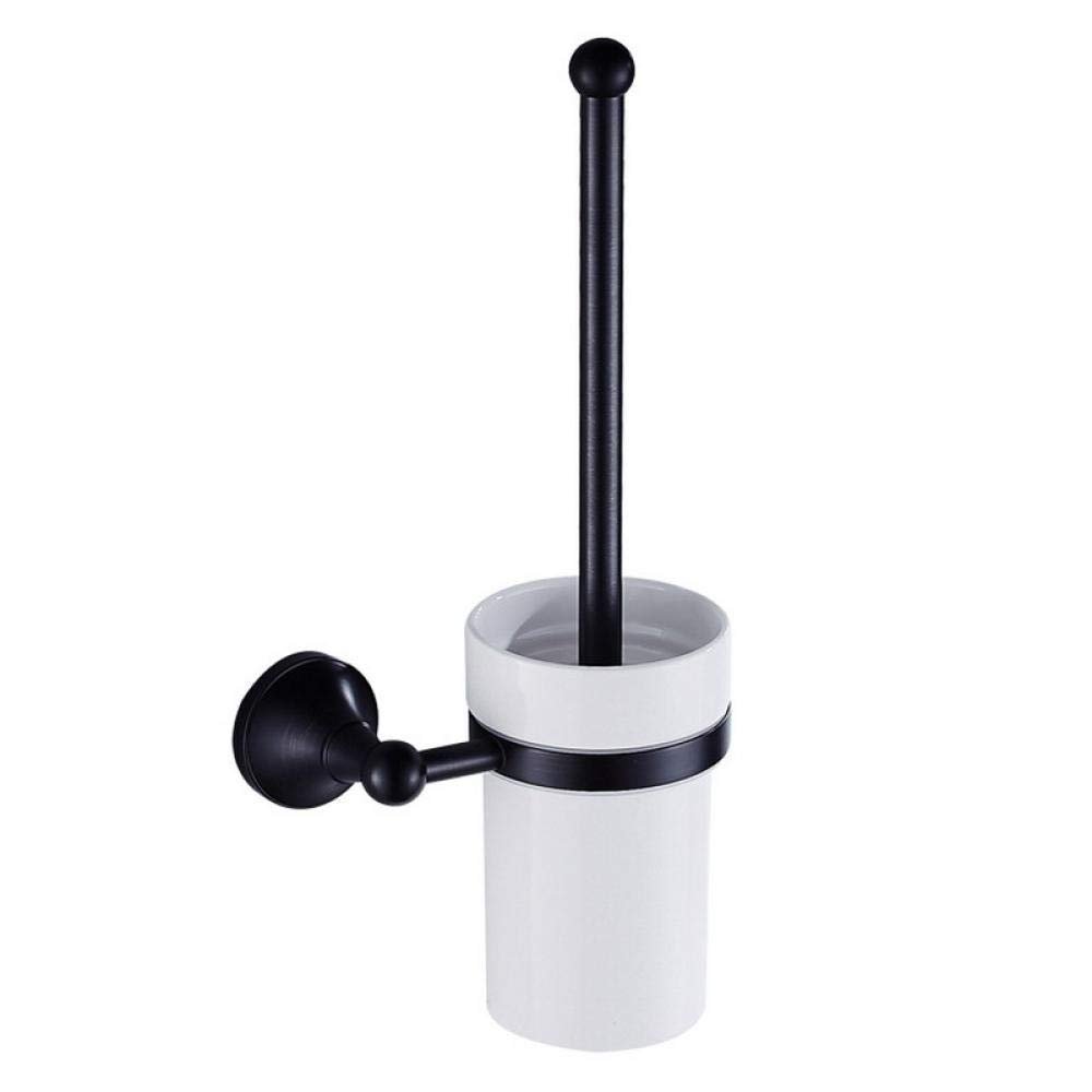 JF-XUAN Toilet Brush Holder Wall Mounted Bathroom Oil Rubbed Bronze Toilet WC Scrub Bath Cleaning Brush Holder Set Toilet Brush