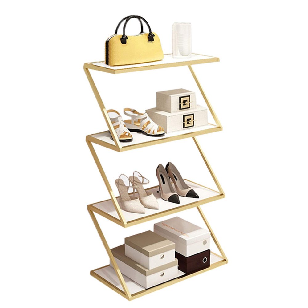Shoe Bag Display Rack Shop Shelf Clothing Store Retail Rack, Multi-Layer Selling Shoe Storage Display Stand, Home Commercial Floor-Standing Vertical Organization Storage Rack