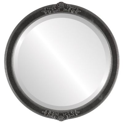 OVALCREST Round Beveled Wall Mirror for Home Decor - Athena Style - Rosewood - 16x16 Outside Dimensions