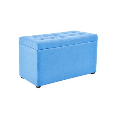 FINDYU Footrest, Anti-Slip Safety Kids Storage Stool Wooden Foot Stool for Living Room Hallway (Color : Light Blue, Size : L)