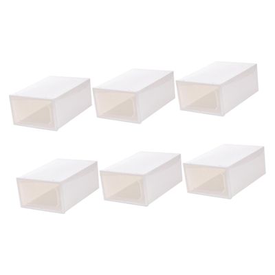 Cabilock 6pcs Clamshell-type Transparent Shoes Storage Box Capacity Organizer for Easy Access and Protection Design for Quick Assembly Suitable for All Shoe Types