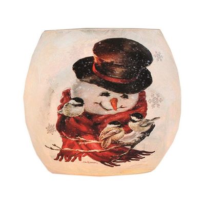 Stony Creek Joyful Snowmen 3" Pre-Lit Votive Jar, DGH0252 (Snowman/Ornament)