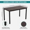GL GLOBAL LIFE 47 inch Large Computer Desk Wood, Modern Simple Style Desk for Home Office, Bedroom, Study Student Writing Desk, Small Spaces, Black Metal Frame, Dark Walnut Top view 2