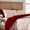 1 Piece Reversible Duvet Cover with Zipper & Corner Ties 100% Egyptian Cotton 800 Thread Count Premium Two Tone Bedding (Super King, Burgundy/Baby Pink) view 1