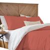 1 Piece Reversible Duvet Cover with Zipper & Corner Ties 100% Egyptian Cotton 800 Thread Count Premium Two Tone Bedding (Super King, Brick Red/White) view 2