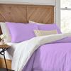 1 Piece Reversible Duvet Cover with Zipper & Corner Ties 100% Egyptian Cotton 800 Thread Count Premium Two Tone Bedding (Super King, Lilac/White) view 1
