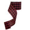 Buffalo Check Red Black Ribbon - 4" x 50 Yards, Wired Edge, Plaid, Wreath, Farmhouse Decor, Garland, Presents, Gift Basket, Ribbons for Crafts, Fall, Christmas Ribbon, Valentine's Day view 1