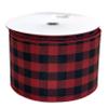 Buffalo Check Red Black Ribbon - 4" x 50 Yards, Wired Edge, Plaid, Wreath, Farmhouse Decor, Garland, Presents, Gift Basket, Ribbons for Crafts, Fall, Christmas Ribbon, Valentine's Day view 2
