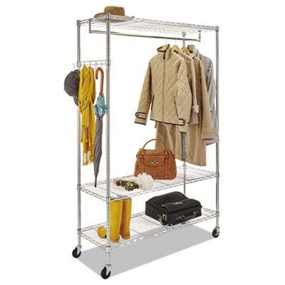 1 Pc of Wire Shelving Garment Rack Coat With casters Silver GR364818SR