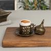 Alisveristime Authentic Turkish Coffee Cup Set: Zamak & Porcelain, Tulip Motifs (Set of 2) (Lale) (Autentic) view 2