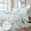 3-Piece Coastal Beach Bedspread Set Full/Queen Quilt Set Blue Ocean Theme Bedding Seashell Conch Seahorse Starfish Bed Covers Bedroom Decor,1 Quilt+ 2 Pillow Shams view 4