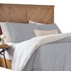 1 Piece Reversible Duvet Cover with Zipper & Corner Ties 100% Egyptian Cotton 800 Thread Count Premium Two Tone Bedding (Super King, Silver/White) view 2