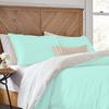 1 Piece Reversible Duvet Cover with Zipper & Corner Ties 100% Egyptian Cotton 800 Thread Count Premium Two Tone Bedding (Super King, Aqua Blue/White) view 1