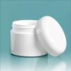 1 oz White Polypro Double Wall Straight Sided Jars w/White Lined Dome Caps view 1