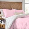 3 Piece Reversible Duvet Cover Set with Zipper & Corner Ties 100% Egyptian Cotton 800 Thread Count Premium Two Tone Bedding (Super King, Baby Pink/White) view 1