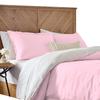 3 Piece Reversible Duvet Cover Set with Zipper & Corner Ties 100% Egyptian Cotton 800 Thread Count Premium Two Tone Bedding (Super King, Baby Pink/White) view 2