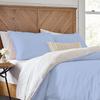 1 Piece Reversible Duvet Cover with Zipper & Corner Ties 100% Egyptian Cotton 800 Thread Count Premium Two Tone Bedding (Super King, Light Blue/White) view 1