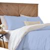 1 Piece Reversible Duvet Cover with Zipper & Corner Ties 100% Egyptian Cotton 800 Thread Count Premium Two Tone Bedding (Super King, Light Blue/White) view 2