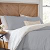 1 Piece Reversible Duvet Cover with Zipper & Corner Ties 100% Egyptian Cotton 800 Thread Count Premium Two Tone Bedding (Oversized Super King, Silver/White) view 1