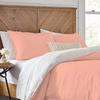 1 Piece Reversible Duvet Cover with Zipper & Corner Ties 100% Egyptian Cotton 800 Thread Count Premium Two Tone Bedding (Oversized Super King, Peach/White) view 1