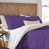 3 Piece Reversible Duvet Cover Set with Zipper & Corner Ties 100% Egyptian Cotton 800 Thread Count Premium Two Tone Bedding (Super King, Purple/White) view 1