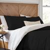 1 Piece Reversible Duvet Cover with Zipper & Corner Ties 100% Egyptian Cotton 800 Thread Count Premium Two Tone Bedding (Super King, Black/White) view 1