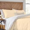 3 Piece Reversible Duvet Cover Set with Zipper & Corner Ties 100% Egyptian Cotton 800 Thread Count Premium Two Tone Bedding (Oversized Super King, Ivory/White) view 1
