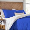 3 Piece Reversible Duvet Cover Set with Zipper & Corner Ties 100% Egyptian Cotton 800 Thread Count Premium Two Tone Bedding (Oversized Super King, Royal Blue/White) view 1
