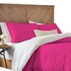 3 Piece Reversible Duvet Cover Set with Zipper & Corner Ties 100% Egyptian Cotton 800 Thread Count Premium Two Tone Bedding (Super King, Hot Pink/White) view 2