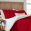 3 Piece Reversible Duvet Cover Set with Zipper & Corner Ties 100% Egyptian Cotton 800 Thread Count Premium Two Tone Bedding (Oversized Super King, Red/White) view 1